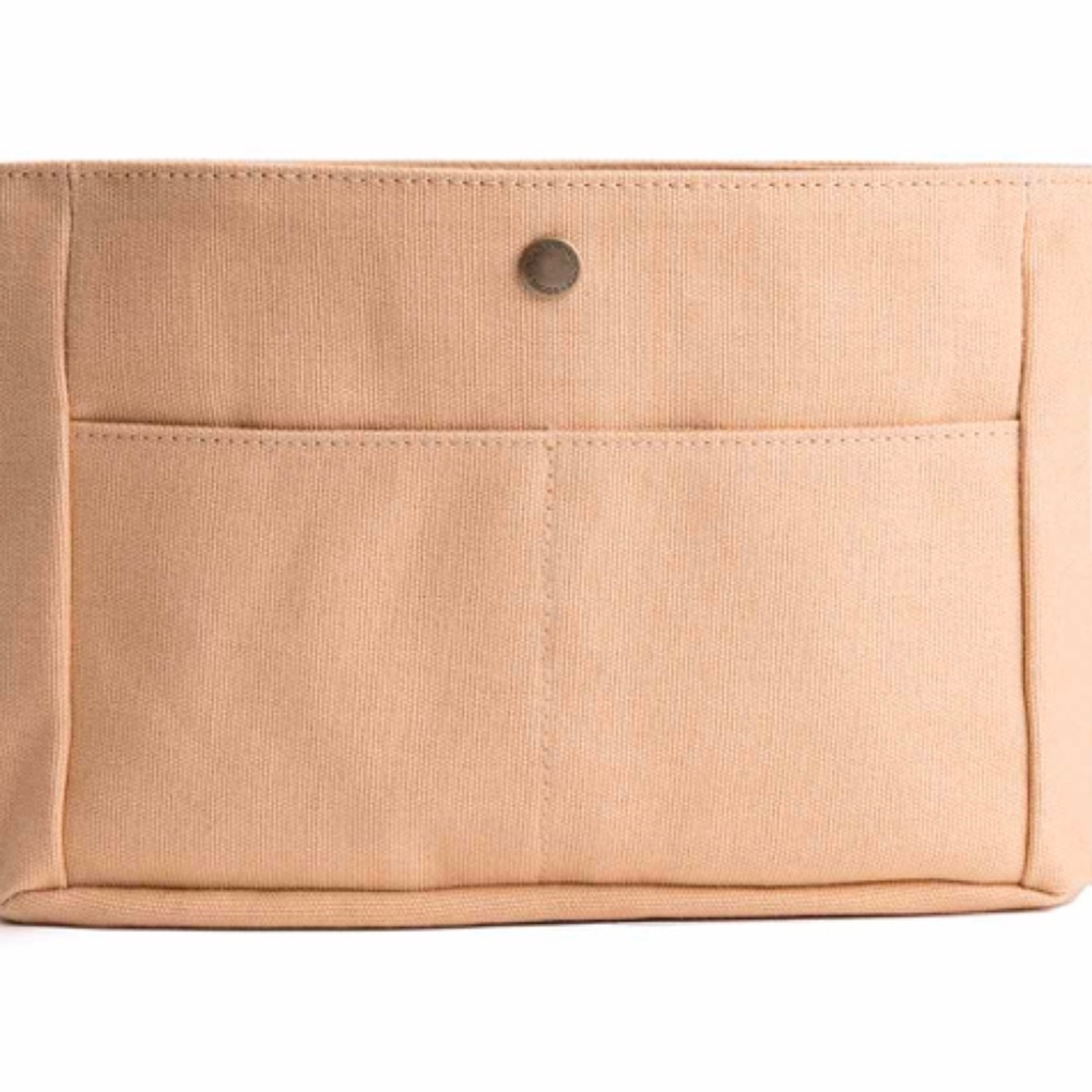 NEW- Portland Leather Small Canvas Purse Organizer in Sesame